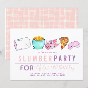 Invitación de cumpleaños de fiesta de niño rosado.