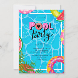 Invitación de cumpleaños de Fiesta de piscina mode