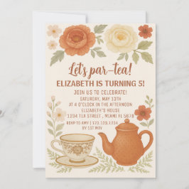 Invitación de cumpleaños de Fiesta de té de cuento