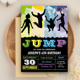 Invitación de cumpleaños de Fiesta de Trampoline d