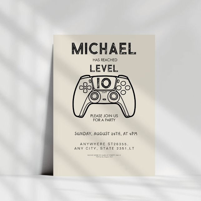 invitación de cumpleaños de fiesta de videojuegos  (Subido por el creador)