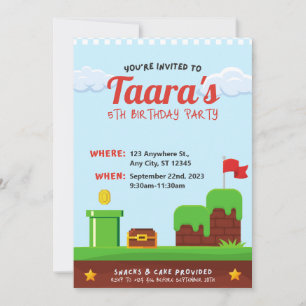 Invitación de cumpleaños de fiesta de videojuegos 
