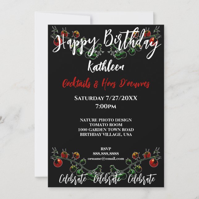 INVITACIÓN DE CUMPLEAÑOS DE FIESTA DEL JARDÍN DE F (Anverso)