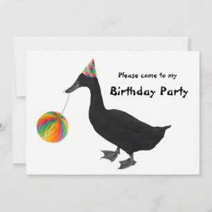 Invitación de cumpleaños de fiesta Duck