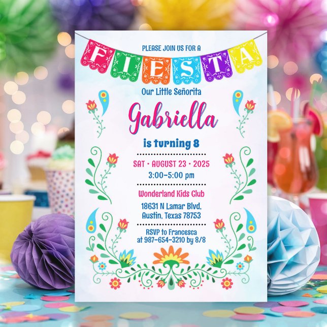 Invitación de cumpleaños de Fiesta fiesta (Fiesta invitation for birthday party)