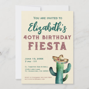 Invitación de cumpleaños de Fiesta mexicana de col