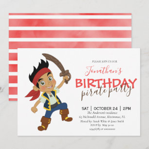 invitación de cumpleaños de fiesta pirata