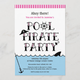 Invitación de cumpleaños de Fiesta pirata de pisci