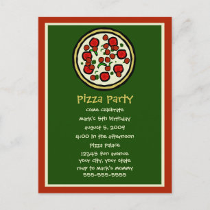 Invitación de cumpleaños de Fiesta Pizza