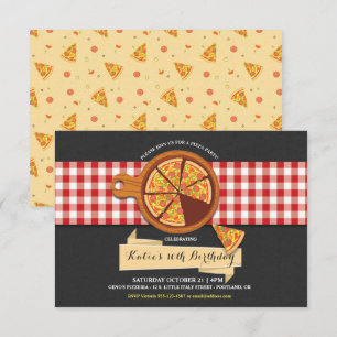 Invitación de cumpleaños de Fiesta Pizza