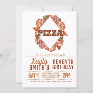 Invitación de cumpleaños de Fiesta Pizza