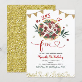 Invitación de cumpleaños de Fiesta Pizza