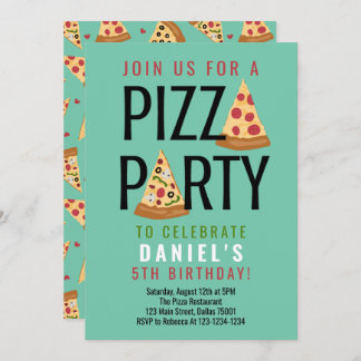 Invitación de cumpleaños de Fiesta Pizza