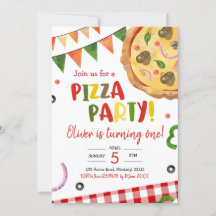 Invitación de cumpleaños de Fiesta Pizza