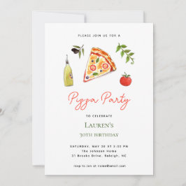 Invitación de cumpleaños de FIESTA PIZZA