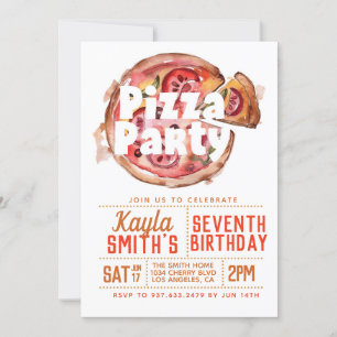 Invitación de cumpleaños de Fiesta Pizza