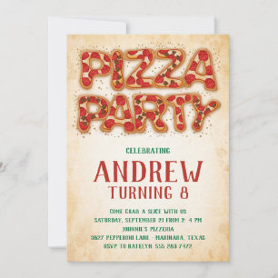 Invitación de cumpleaños de Fiesta Pizza