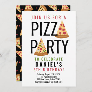Invitación de cumpleaños de Fiesta Pizza