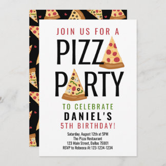 Invitación de cumpleaños de Fiesta Pizza
