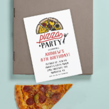 Invitación de cumpleaños de Fiesta Pizza
