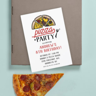 Invitación de cumpleaños de Fiesta Pizza