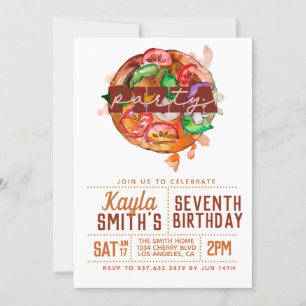 Invitación de cumpleaños de Fiesta Pizza