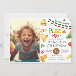 Invitación de cumpleaños de Fiesta Pizza para niño