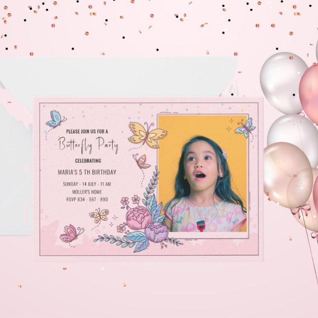 Invitación de cumpleaños de fiestas de mariposas c (Subido por el creador)