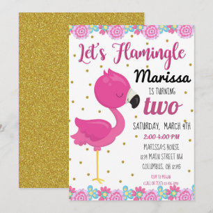 Invitación de cumpleaños de flamenco, Flamingle