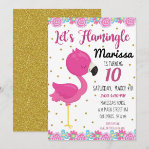 Invitación de cumpleaños de flamenco, Flamingle