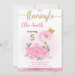 Invitación de cumpleaños de Flamingo