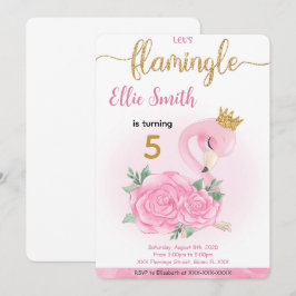 Invitación de cumpleaños de Flamingo