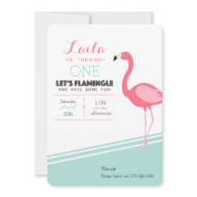 Invitación de cumpleaños de Flamingo