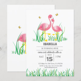 Invitación de cumpleaños de Flamingo