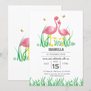 Invitación de cumpleaños de Flamingo