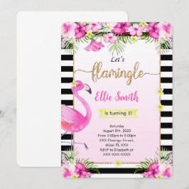 Invitación de cumpleaños de Flamingo editable