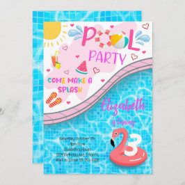 Invitación de cumpleaños de Flamingo, Fiesta de pi