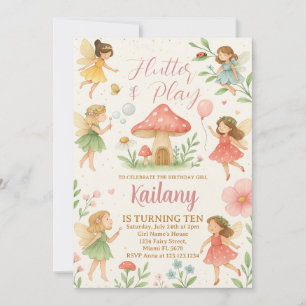 Invitación de cumpleaños de flauta y juguete