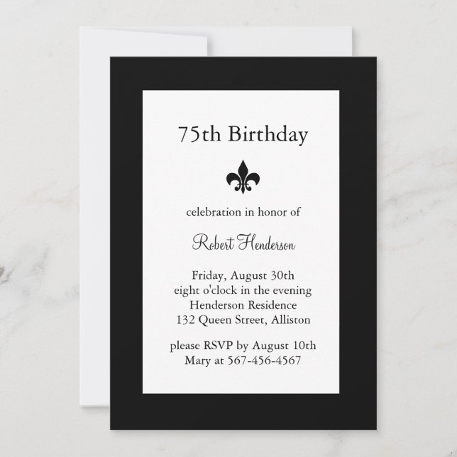 Invitación de cumpleaños de Fleur de Lise (Anverso)