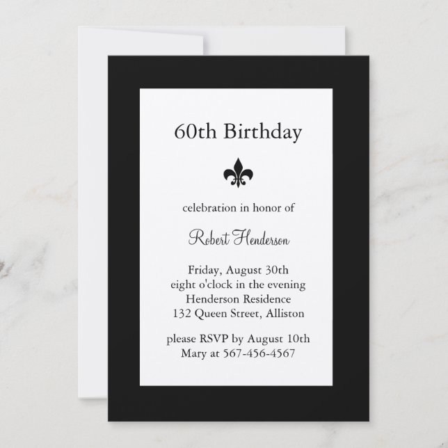 Invitación de cumpleaños de Fleur de Lise al champ (Anverso)
