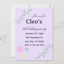 Invitación de cumpleaños de flor editable