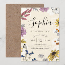 Invitación de cumpleaños de Flor silvestre