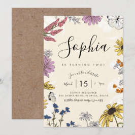 Invitación de cumpleaños de Flor silvestre