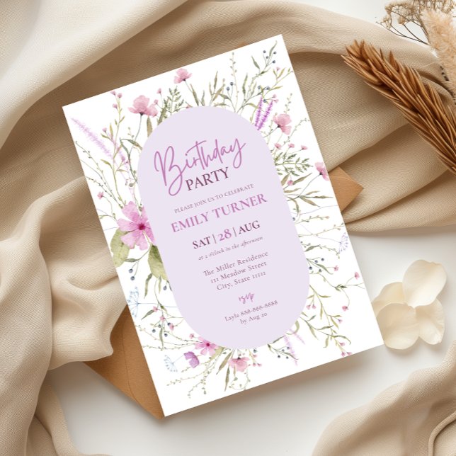 Invitación de cumpleaños de Flor silvestre (Subido por el creador)