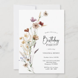 Invitación de cumpleaños de Flor silvestre