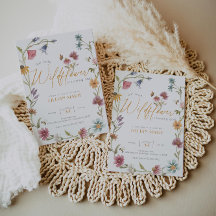 Invitación de cumpleaños de Flor silvestre acuarel