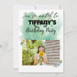 Invitación de cumpleaños de Flor y Mariposa
