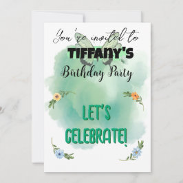 Invitación de cumpleaños de Flor y Mariposa