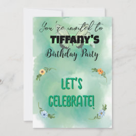 Invitación de cumpleaños de Flor y Mariposa