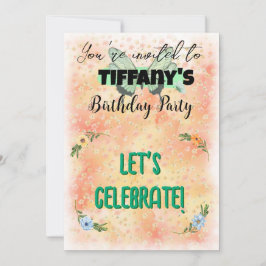 Invitación de cumpleaños de Flor y Mariposa